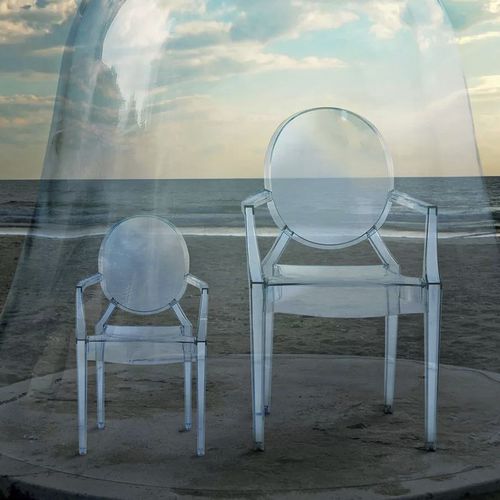 Moderner Stuhl - LOULOU GHOST - Kartell - für den Innenraum / Polycarbonat / Gestell aus Polykarbonat