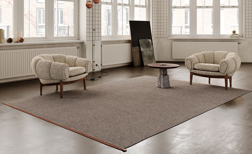 Moderner Teppich - TERRAZZO - KASTHALL - einfarbig / Wolle / Leinen