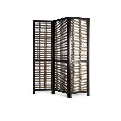 Moderner Paravent - SUZY WONG - Kenneth Cobonpue - Nussbaum / Ahornholz / Rattan