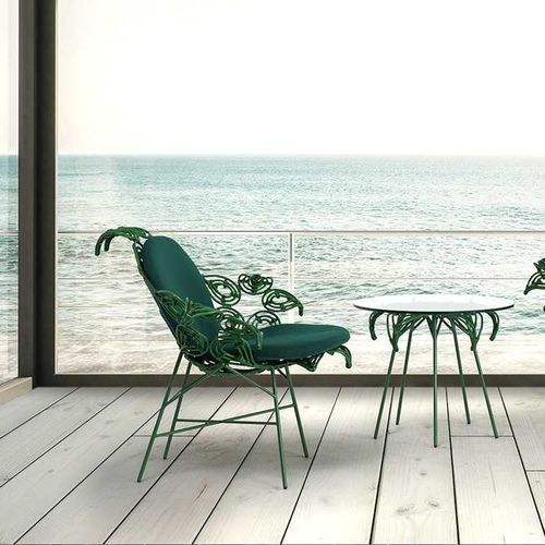 Moderner Sessel - CHITA - Kenneth Cobonpue - Stoff / Rattan / Stahl
