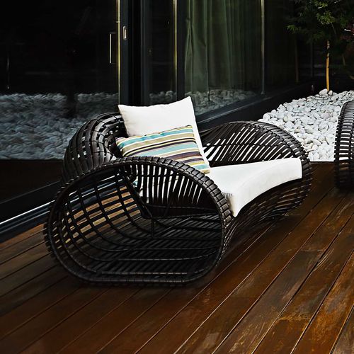 Sessel / originelles Design - LOLAH - Kenneth Cobonpue - Rattan / Aluminium / Nylon