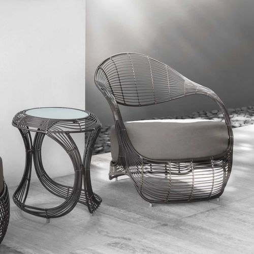 Moderner Sessel - MANOLO - Kenneth Cobonpue - Rattan / Stahl / Nylon