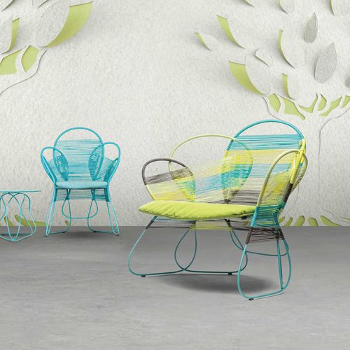 Sessel / originelles Design - TRAME - Kenneth Cobonpue - Stahl / Nylon / Polyethylen