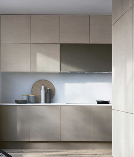 Moderne Küche - ATHENA LIGHT - HTH Køkkener - Laminat / Esche / ohne Griff