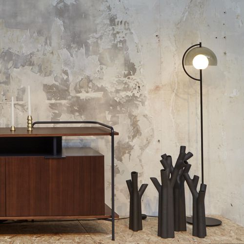 Stehleuchte - HOOD - Ligne Roset - Stahl / Rauchglas / Design