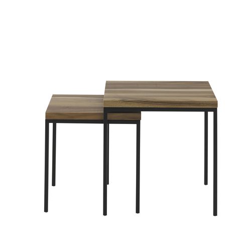 Moderner Satztisch - GABY - Ligne Roset - Massivholz / Gestell aus lackiertem Stahl / rechteckig