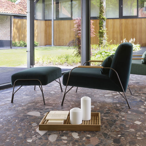 Moderner Sessel - HUMPHREY - Ligne Roset - Leder / Stoff / Stahl