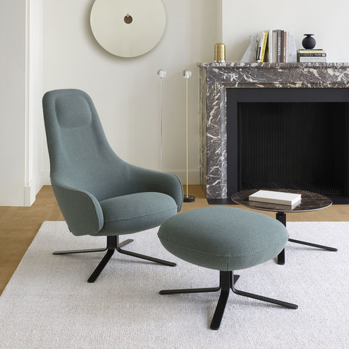 Minimalistischer Sessel - MOA - Ligne Roset - Leder / Schaumstoff / Stoff