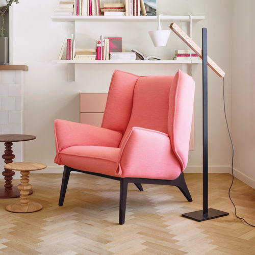 Sessel / originelles Design - TOA - Ligne Roset - Stoff / Leder / Stahl