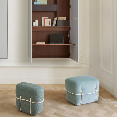 Moderner Fußschemel - LACE - Ligne Roset - Leder / Stoff / für den Innenraum