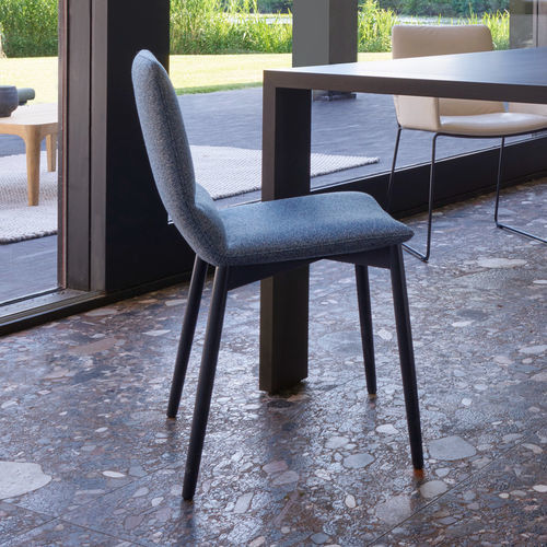 Moderner Esszimmerstuhl - BENDCHAIR - Ligne Roset - für den Innenraum / Leder / Stoff