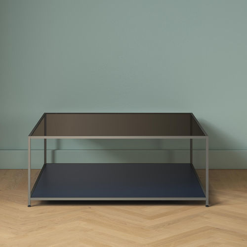 Moderner Couchtisch - DITA - Ligne Roset - Hartglas / Gestell aus lackiertem Stahl / rechteckig