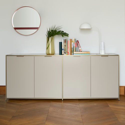 Modernes Sideboard - DITA - Ligne Roset - anodisiertes Aluminium / lackiertes Holz / mit Regal
