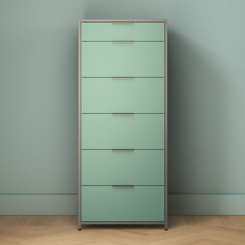 Moderner Chiffonnier - DITA - Ligne Roset - Aluminium / Mahagoni / lackiertes Holz