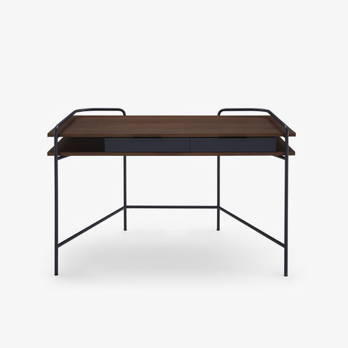Bodenstehender Schreibtisch - ALANDO - Ligne Roset - modern / Nussbaum / lackiertes MDF