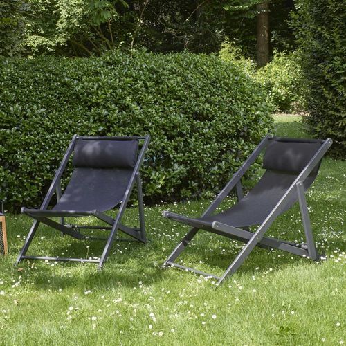 Moderner Liegestuhl - SABBIA - Ligne Roset - Batyline® / lackiertes Aluminium / für Außenbereich