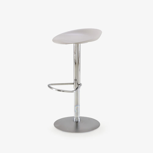 Moderner Barhocker - BERRETTO - Ligne Roset - Polyurethan / Gestell aus verchromtem Metall / mit Mittelfuß