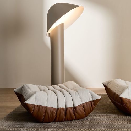 Moderne Ottomane - TOGO BOSS - Ligne Roset - Leder / Stoff / Polyurethanschaum