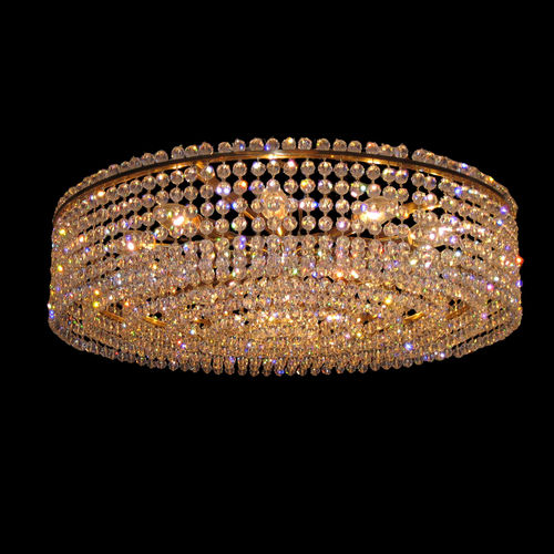 Klassische Deckenleuchte - LANGENZERSDORFER 6429-B-11 - J. & L. LOBMEYR - rund / Swarovski®-Kristall / Messing