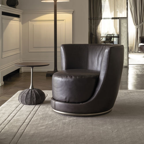 Moderner Sessel - LAURENT  - LONGHI S.p.a. - Stoff / Leder / Holz