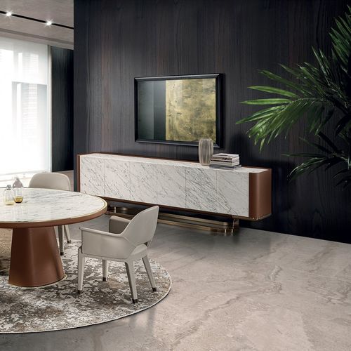 Modernes Sideboard - CONCORD  - LONGHI S.p.a. - Holz / Metall / Glas