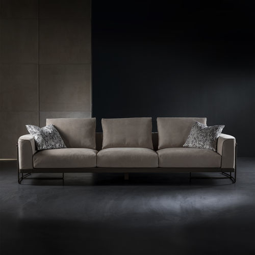 Modulsofa - EDGAR - LONGHI S.p.a. - modern / Leder / mit Armlehnen