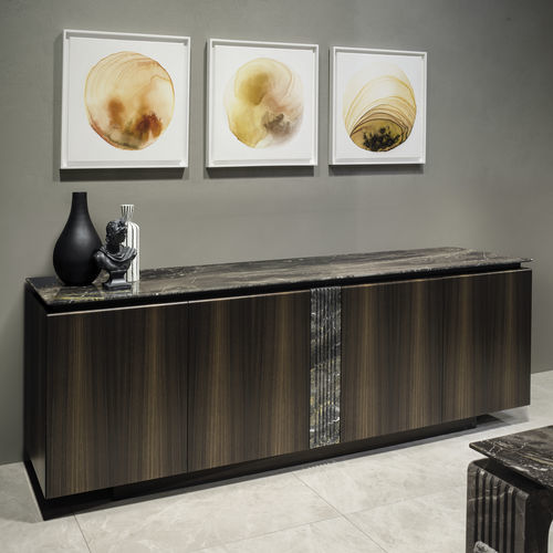 Modernes Sideboard - KIMMEL - LONGHI S.p.a. - Holz / Leder / Marmor