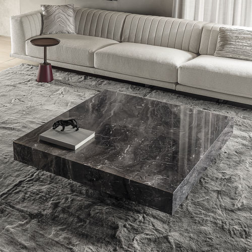 Moderner Couchtisch - LIGHT - LONGHI S.p.a. - Marmor / Gestell aus Marmor / quadratisch