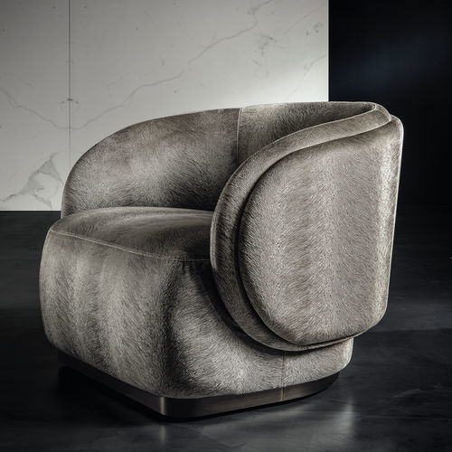 Moderner Sessel - COCOON - LONGHI S.p.a. - Stoff / Holz / braun