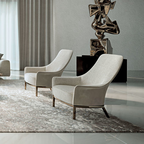 Moderner Sessel - SUZANNE - LONGHI S.p.a. - Stoff / Leder / Hochlehner