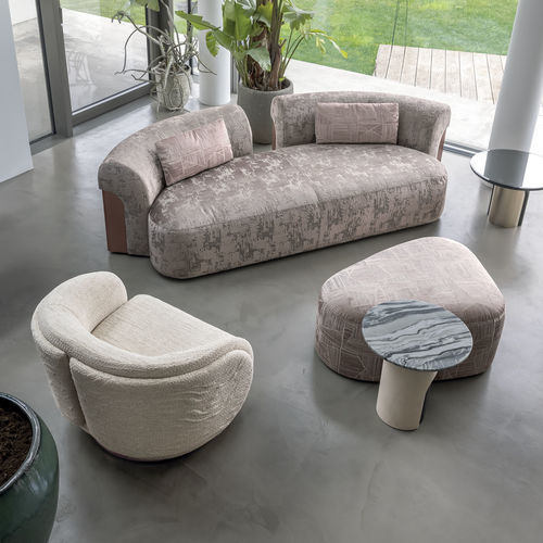 Modernes Sofa - NIP ISLAND - LONGHI S.p.a. - Stoff / mit Armlehnen / mit Kissen