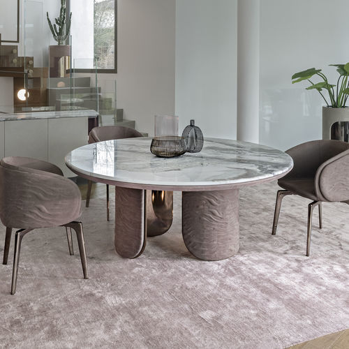 Moderner Tisch - WING - LONGHI S.p.a. - Marmor / Gestell aus Metall / rund