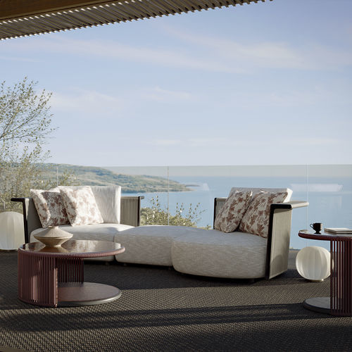 Modulsofa - ATLANTIS - LONGHI S.p.a. - modern / für Außenbereich / Stoff
