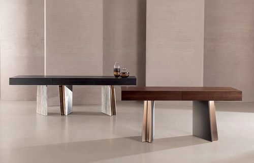 Moderner Beistelltisch - Mouth Console - LONGHI S.p.a. - Leder / Metall / Marmor