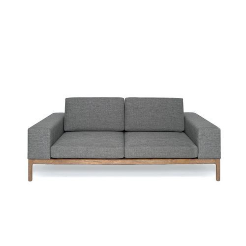 Modernes Sofa - GARDEN - LONGHI S.p.a. - für den Außenbereich / abperlendes Gewebe / Holz