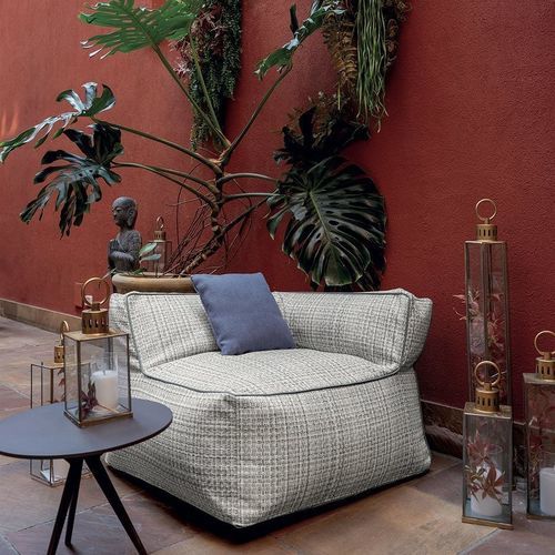 Ecksofa - SOFT - LONGHI S.p.a. - modern / für Außenbereich / wasserbeständiges Gewebe