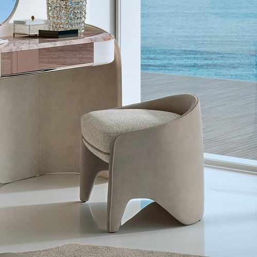 Holz-Schminksessel - NORA LOW - LONGHI S.p.a. - Polyurethan / Polyurethanschaum / Leder