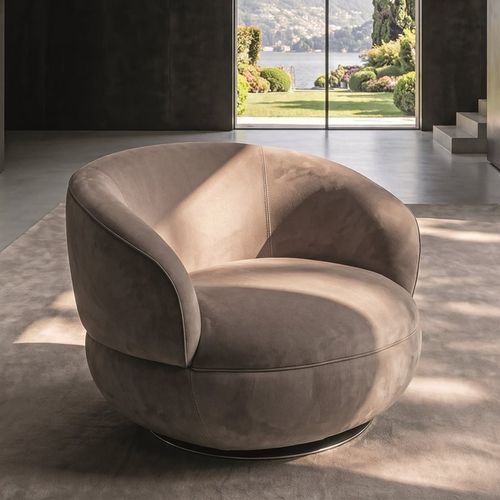 Moderner Sessel - SOLITAIRE - LONGHI S.p.a. - Stoff / Polyurethan / Holz