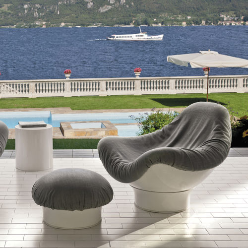 Sessel / originelles Design - RODICA  - LONGHI S.p.a. - Stoff / Leder / Metall