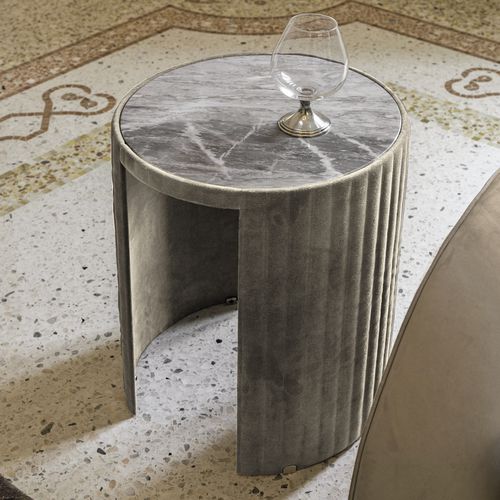 Moderner Beistelltisch - SUN  - LONGHI S.p.a. - Nussbaum / Ebenholz / Glas