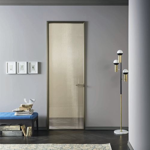 Tür für Innenbereich - L7 - Lualdi - Glas / Aluminium / einflügelig