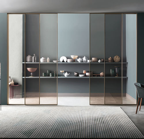 Tür für Innenbereich - L7 Scorrevole - Lualdi - Glas / Aluminium / Schiebe