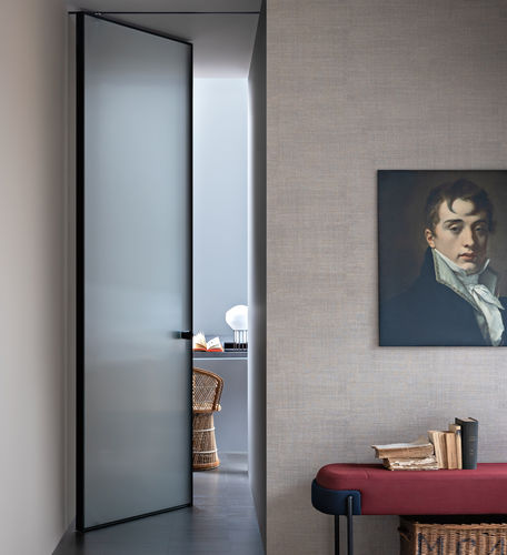 Tür für Innenbereich - Shoin - Lualdi - Glas / Aluminium / drehend
