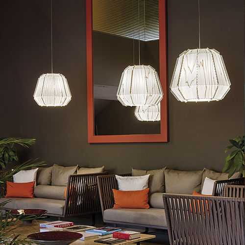Hängelampe - STITCHES BAMAKO - Lzf-Lamps - Holz / modern / mit Kabel