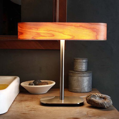 Tischlampe LzfLamps Holz / modern / für den Innenraum
