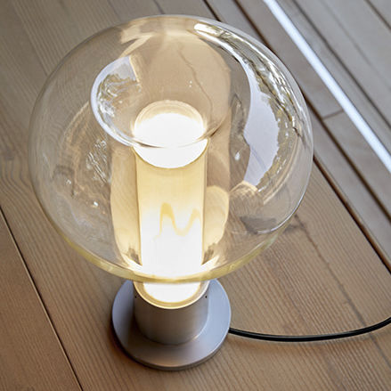 Tischlampe - ERIS - Lzf-Lamps - Aluminium / Borosilikatglas / Holzfurnier