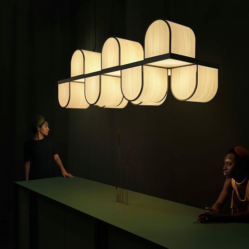 Moderner Kronleuchter - OSCA  - Lzf-Lamps - Holzfurnier / für Gewerbegebrauch / Skulptur
