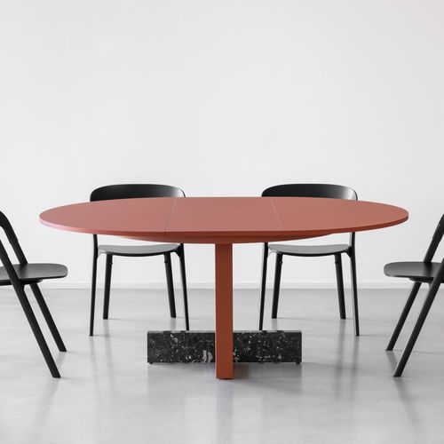 Moderner Tisch - PIED-&Agrave;-TERRE - MAGIS - Stahl / Gestell aus Marmor / rund