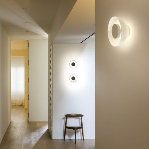 Moderne Wandleuchte - AURA - Marset Iluminacion - für den Innenraum / Edelstahl / Glas