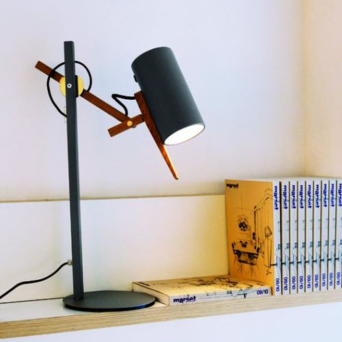 Tischlampe - SCANTLING - Marset Iluminacion - Aluminium / Eisen / Eiche
